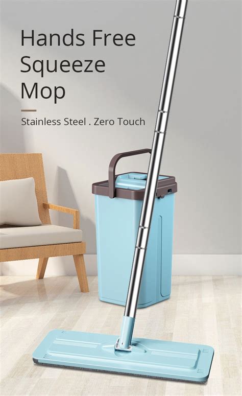 Shop Ultra Clean Hands Free Self Wash Cleaning Squeeze Dry Flat Mop Bucket Set Online