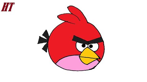 How To Draw Red Angry Bird Easy Youtube