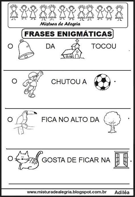 Frases Enigm Ticas Para Alfabetiza O Imprimir E Colorir Educa O