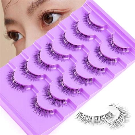 Pairs D False Eyelashes Transparent Stem Dense Curly Multi Layers Ebay