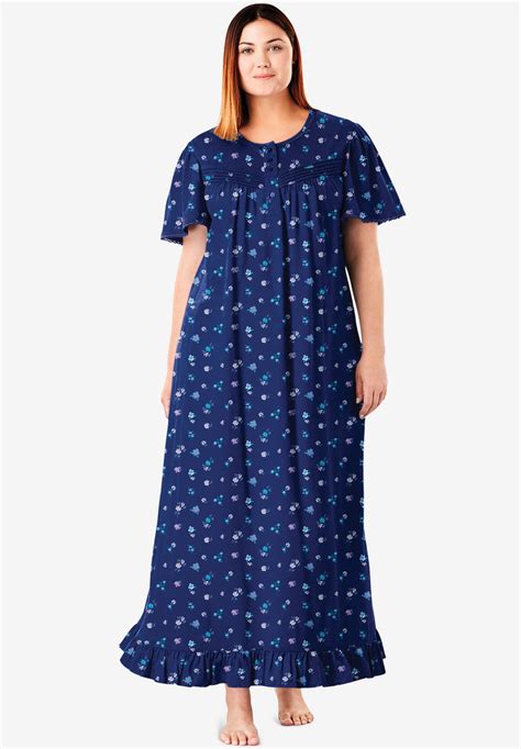 Long Floral Print Cotton Gown Fullbeauty Outlet