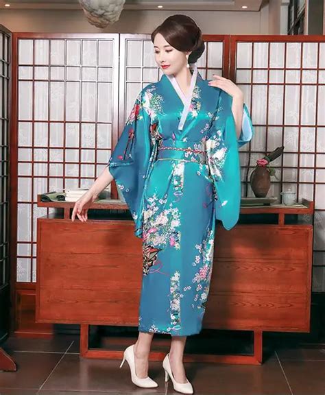 Japanese Traditional Kimono Yukata For Woman Sexy Floral Printed