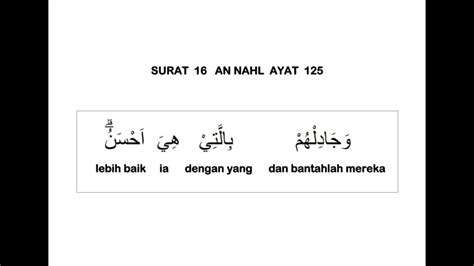 016 Surat An Nahl Ayat 125 Dan Terjemahan Per Kata Youtube