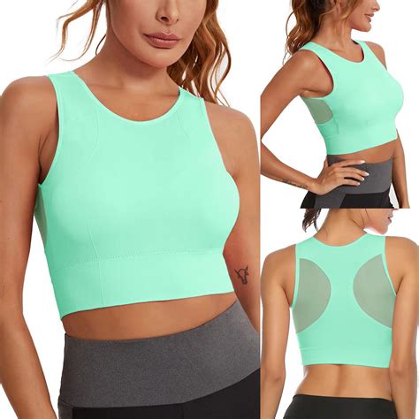 Peaskjp Bras For Women Womens Square Neck Longline Sports Bra Workout