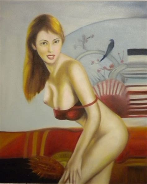 Quadro Nudo Orientale Di Zeng Yu Nudi Falso D Autore 60x50cm