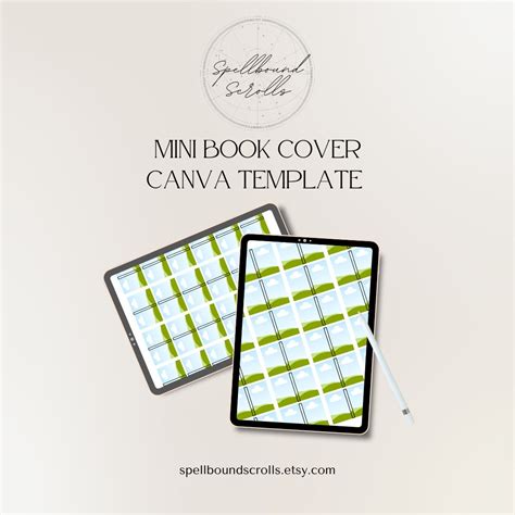 Mini Book Cover Canva Template Drag & Drop - Etsy