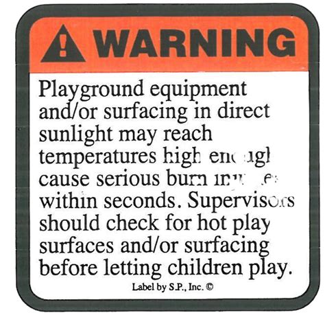 Label H Hot Surface Warning Label Commercial Swing Sets