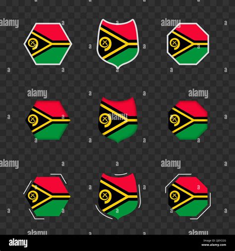 National Symbols Of Vanuatu On A Dark Transparent Background Vector