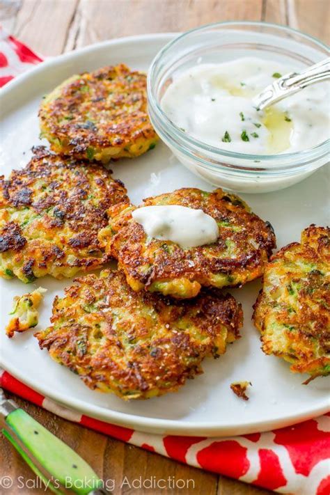 Zucchini Fritters With Garlic Herb Yogurt Sauce Sally S Baking