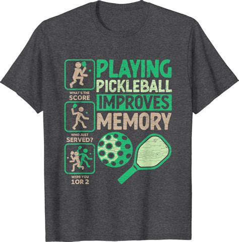 Mens Playing Pickleball Improves Memory T Shirt