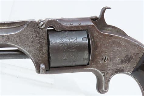 Engraved Antique Smith And Wesson No 2 “old Army” 32 Cal Revolver Made Late In The Civil War In