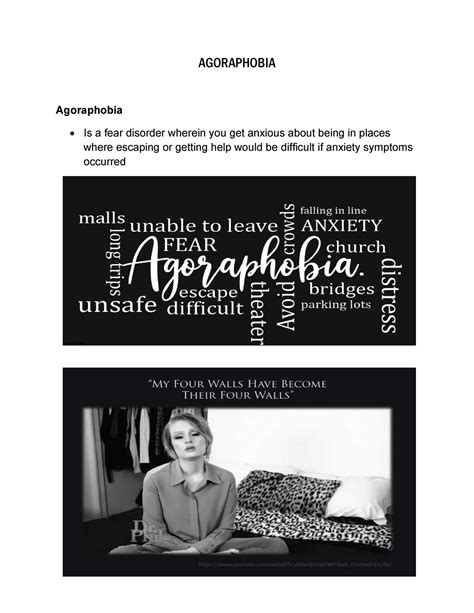 Handout on Agoraphobia - BS Psychology - PUP - Studocu