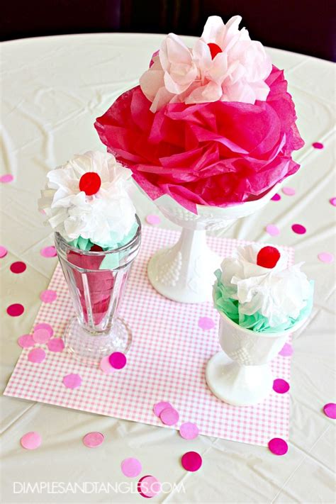 Tissue Paper Ice Cream Sundae Party Decorations Dimples And Tangles