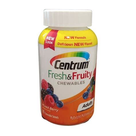 Centrum Fresh & Fruity Chewables, Adult Multivitamin/Multimineral ...