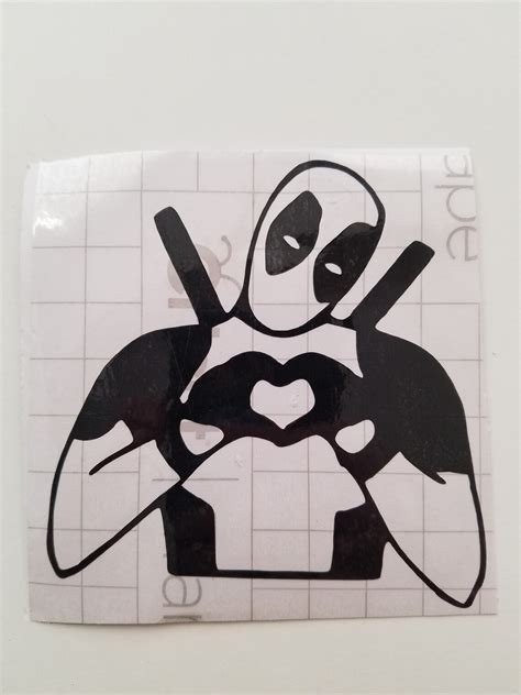 Deadpool Heart Vinyl Sticker - Etsy