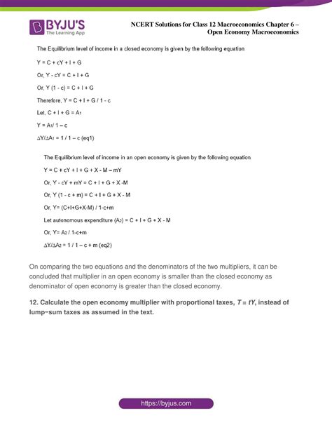 Ncert Solution For Class 12 Economics Chapter 6 Open Economy Macroeconomics Download Pdf