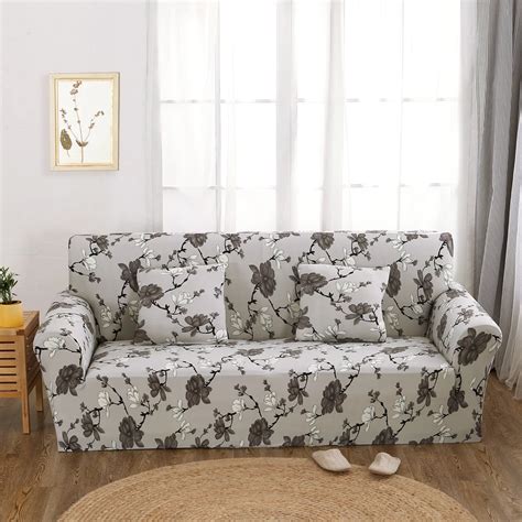 Flowers Universal Stretch Furniture Covers Corner Sofa Slipcovers ...