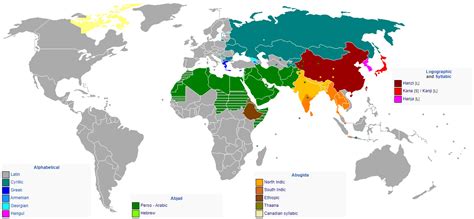 The world's major writing systems - Vivid Maps