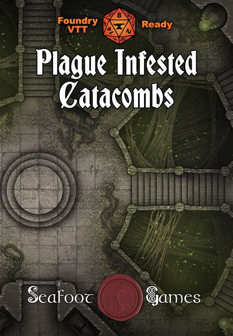 Plague Infested Catacombs 40x30 Battlemap With Adventure FoundryVTT