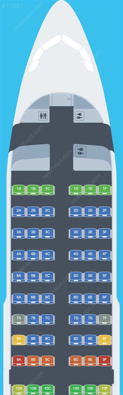 Seat map of Lufthansa Airbus A319 aircraft