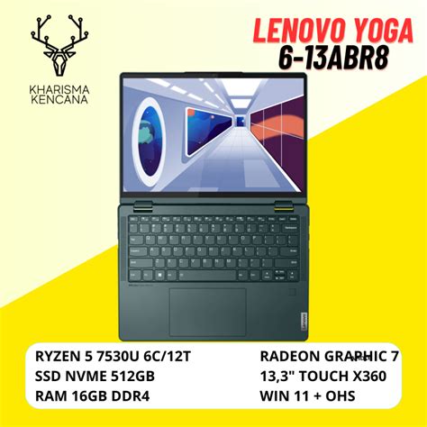 NOTEBOOK LENOVO Lenovo Yoga 6 13ABR8 1PID Ryzen 5 7530U 16GB 512SSD