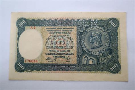 SLOVENSKÁ BANKOVKA 100 KORUN 1940 SPECIMEN Aukro