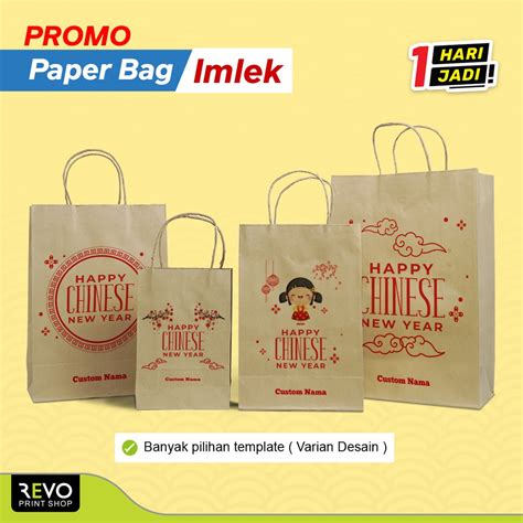 Jual Paper Bag Imlek Paper Bag Kraft Coklat Tas Imlek Chinese New