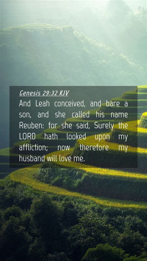 Genesis Kjv Mobile Phone Wallpaper And Leah Conceived And Bare