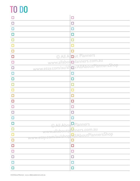 Checklist Editable Printable Planner Insert List Refill Travel Planning Organizer Agenda US ...