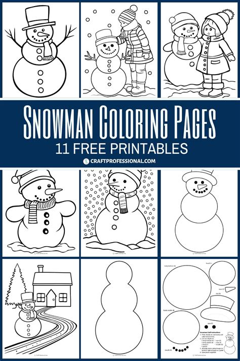 Free Snowman Coloring Pages: Printable Winter Fun for Kids and Adults