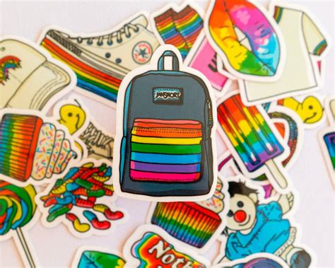 Rainbowcore Kidcore Aesthetic Stickers Weird & Sarcastic - Etsy