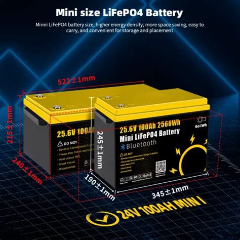 Batería LiFePO4 24V 100Ah Mini Bluetooth GoKWh GoKWh