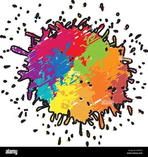 Colorful Paint Splash Over White Background Vector Illustration Stock