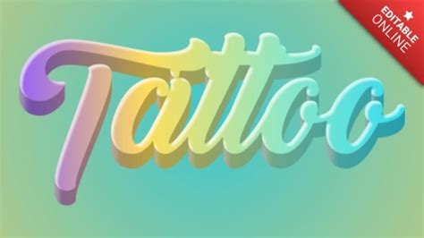 Tattoo Multicolor Pastel 3d Text Effect Generator