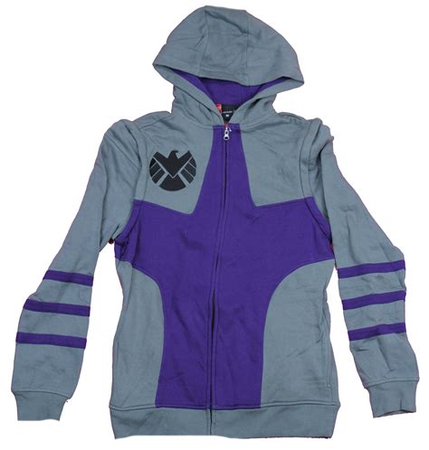Hawkeye Mens Zip Up Costume Hoodie - Zip Off Sleeves Costume Design