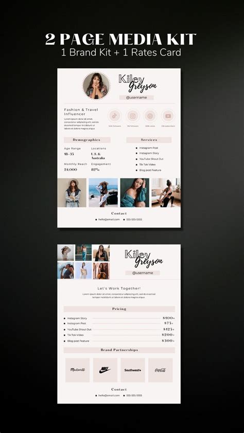 Media Kit Template Modern Media Kit For Influencers And Content