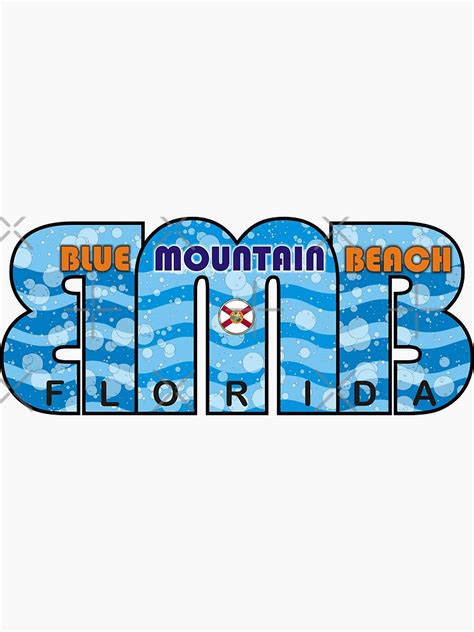 Blue Mountain Beach Florida Logo Emblem Sticker For Sale By Soulsafe