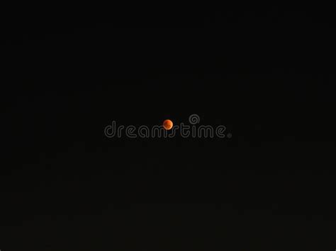 Minimal Compose of Full Red Moon on Black Dark Sky. Stock Photo - Image ...