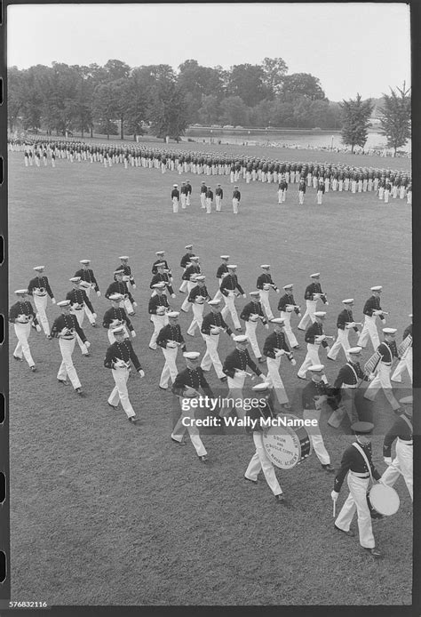 The United States Naval Academy Drum And Bugle Corps Performs During