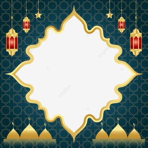 Islamic Festival Twibbon Arabesque Ramadan Kareem Or Gold Shape Frame