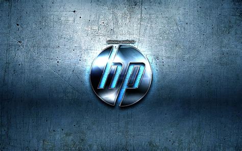 Logotipo De Hp De Metal Azul Hewlett Packard Creativo Hp Marcas