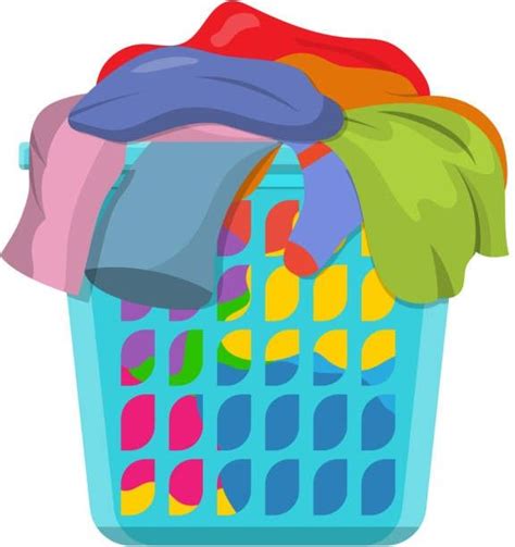 Colorful Laundry Basket Illustration