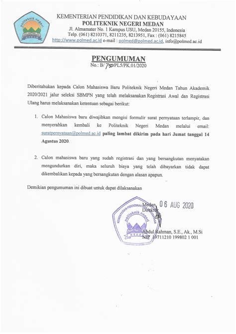 Surat Keterangan Absensi Contoh Surat