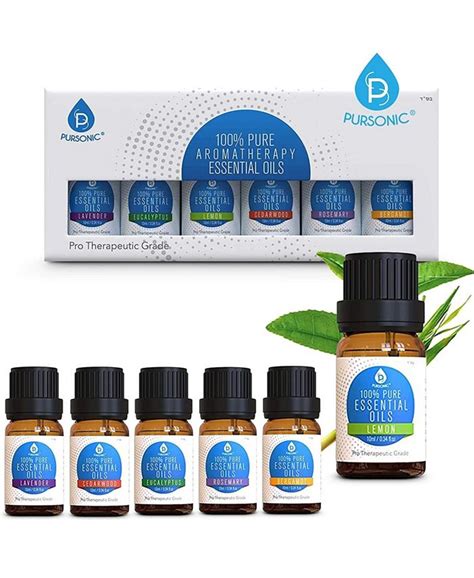 Pursonic 6 Pack Of 100 Pure Essential Aromatherapy Oils Macys