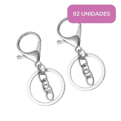 Argola Porta Chaves Mosquetão 30mm Prateado Dê Crochê