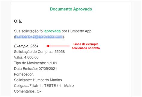 Como customizar as informações exibidas nos e mails do Aprovador