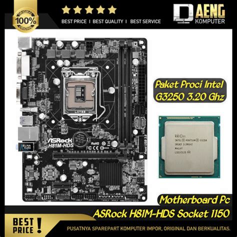 Jual Motherboard Pc Merk Asrock H M Hds Paket Prosesor Intel G