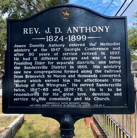 Rev J D Anthony Historical Marker Washington County Historical Society