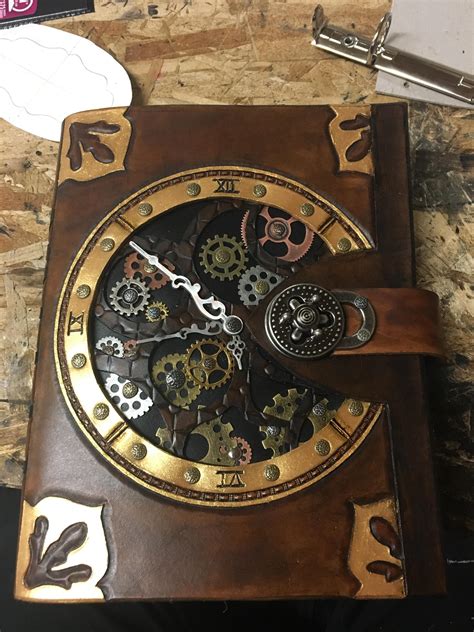 This Is A Leather Book I Made For A Client With A Steampunk Theme