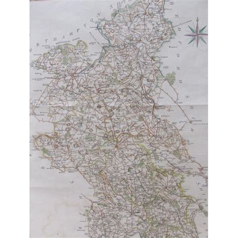 ANTIQUE MAP OF BUCKINGHAMSHIRE ENGRAVED BY J CARY COLOURED F G 53CM